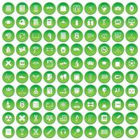 100 college ikoner som grön cirkel vektor