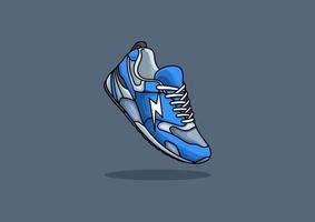 illustration av blå sneaker vektor
