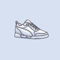 vita skor sneakers tecknad illustration vektor