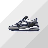 einfache Illustration von Schwarz-Weiß-Sneaker vektor