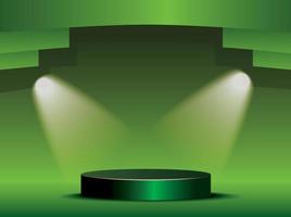grüne Bühne 3D-Podiumspräsentation vektor