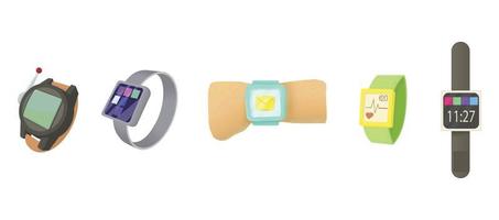 Smartwatch-Icon-Set, Cartoon-Stil vektor