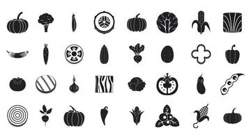 Gemüse-Icon-Set, einfachen Stil