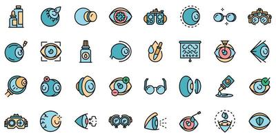Optiker-Icons setzen Vektor flach