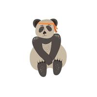 süßer panda im skandinavischen stil. Handzeichnungsvektorillustration. vektor