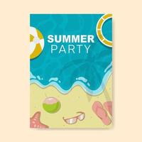 sommar strandfest enkel affischmall. vektor illustration