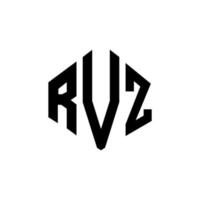 rvz-Buchstaben-Logo-Design mit Polygonform. rvz Logo-Design in Polygon- und Würfelform. rvz Sechseck-Vektor-Logo-Vorlage in weißen und schwarzen Farben. rvz-monogramm, geschäfts- und immobilienlogo. vektor