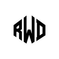 rwd-Buchstaben-Logo-Design mit Polygonform. rwd-Polygon- und Würfelform-Logo-Design. rwd Sechseck-Vektor-Logo-Vorlage in weißen und schwarzen Farben. rwd-monogramm, geschäfts- und immobilienlogo. vektor