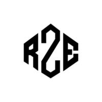 rze bokstavslogotypdesign med polygonform. rze polygon och kubform logotypdesign. rze hexagon vektor logotyp mall vita och svarta färger. rze monogram, affärs- och fastighetslogotyp.