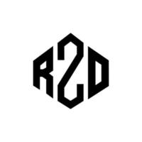 rzo bokstavslogotypdesign med polygonform. rzo polygon och kubform logotypdesign. rzo hexagon vektor logotyp mall vita och svarta färger. rzo monogram, affärs- och fastighetslogotyp.