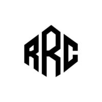 rrc-Buchstaben-Logo-Design mit Polygonform. rrc Polygon- und Würfelform-Logo-Design. rrc Sechseck-Vektor-Logo-Vorlage in weißen und schwarzen Farben. rrc-monogramm, geschäfts- und immobilienlogo. vektor