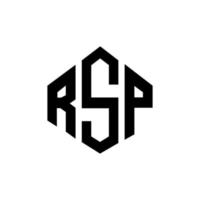 rsp-Brief-Logo-Design mit Polygonform. rsp Polygon- und Würfelform-Logo-Design. rsp Sechseck-Vektor-Logo-Vorlage in weißen und schwarzen Farben. RSP-Monogramm, Geschäfts- und Immobilienlogo. vektor