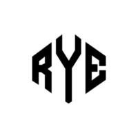 Roggen-Buchstaben-Logo-Design mit Polygonform. Roggen-Polygon- und Würfelform-Logo-Design. Roggen-Sechseck-Vektor-Logo-Vorlage in weißen und schwarzen Farben. Roggenmonogramm, Geschäfts- und Immobilienlogo. vektor