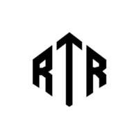 RTR-Brief-Logo-Design mit Polygonform. rtr Polygon- und Würfelform-Logo-Design. rtr Sechseck-Vektor-Logo-Vorlage in weißen und schwarzen Farben. rtr-monogramm, geschäfts- und immobilienlogo. vektor