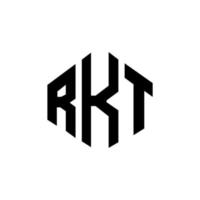 rkt-Buchstaben-Logo-Design mit Polygonform. rkt-polygon- und würfelform-logo-design. rkt Sechseck-Vektor-Logo-Vorlage in weißen und schwarzen Farben. rkt-monogramm, geschäfts- und immobilienlogo. vektor