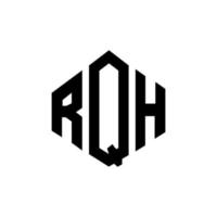 rqh-Buchstaben-Logo-Design mit Polygonform. rqh Polygon- und Würfelform-Logo-Design. rqh Sechseck-Vektor-Logo-Vorlage in weißen und schwarzen Farben. rqh-monogramm, geschäfts- und immobilienlogo. vektor