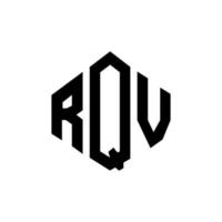 rqv-Buchstaben-Logo-Design mit Polygonform. rqv Polygon- und Würfelform-Logo-Design. rqv Sechseck-Vektor-Logo-Vorlage in weißen und schwarzen Farben. rqv-monogramm, geschäfts- und immobilienlogo. vektor