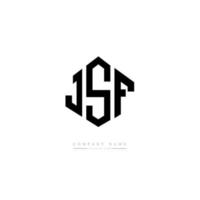 jsf bokstavslogotypdesign med polygonform. jsf-polygon- och kubformad logotypdesign. jsf hexagon vektor logotyp mall vita och svarta färger. jsf-monogram, affärs- och fastighetslogotyp.