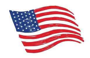 amerikanische flagge mit pinselfarbe strukturiert vektor