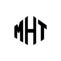 MHT-Brief-Logo-Design mit Polygonform. mht Logo-Design in Polygon- und Würfelform. mht Sechseck-Vektor-Logo-Vorlage in weißen und schwarzen Farben. mht-monogramm, geschäfts- und immobilienlogo. vektor