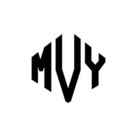 mvy brev logotyp design med polygon form. mvy polygon och kubform logotypdesign. mvy hexagon vektor logotyp mall vita och svarta färger. mvy monogram, affärs- och fastighetslogotyp.