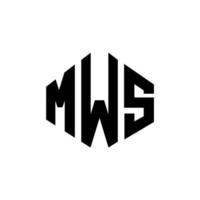 mws bokstavslogotypdesign med polygonform. mws polygon och kubform logotypdesign. mws hexagon vektor logotyp mall vita och svarta färger. mws monogram, affärs- och fastighetslogotyp.