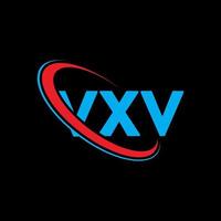 vxv-Logo. vxv Brief. vxv-Buchstaben-Logo-Design. Initialen vxv-Logo verbunden mit Kreis und Monogramm-Logo in Großbuchstaben. vxv-typografie für technologie-, geschäfts- und immobilienmarke. vektor