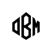 obm-Brief-Logo-Design mit Polygonform. obm-polygon- und würfelform-logo-design. Obm Sechseck-Vektor-Logo-Vorlage in weißen und schwarzen Farben. Obm-Monogramm, Geschäfts- und Immobilienlogo. vektor