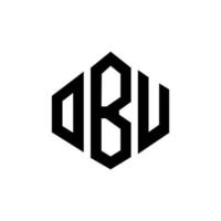 Obu-Buchstaben-Logo-Design mit Polygonform. Obu-Polygon- und Würfelform-Logo-Design. Obu Sechseck-Vektor-Logo-Vorlage in weißen und schwarzen Farben. obu-monogramm, geschäfts- und immobilienlogo. vektor