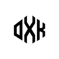 oxk-Buchstaben-Logo-Design mit Polygonform. Oxk-Polygon- und Würfelform-Logo-Design. Oxk Sechseck-Vektor-Logo-Vorlage in weißen und schwarzen Farben. oxk-monogramm, geschäfts- und immobilienlogo. vektor