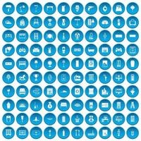 100 Home-Icons blau gesetzt vektor