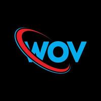 wov-Logo. WoV-Brief. Wov-Buchstaben-Logo-Design. Initialen-WOV-Logo, verbunden mit Kreis und Monogramm-Logo in Großbuchstaben. wov-typografie für technologie-, geschäfts- und immobilienmarke. vektor