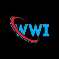 WWI-Logo. wwi brief. wwi-brief-logo-design. Initialen WWI-Logo verbunden mit Kreis und Monogramm-Logo in Großbuchstaben. wwi-typografie für technologie-, geschäfts- und immobilienmarke. vektor