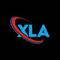 xla-Logo. xla-Brief. xla-Buchstaben-Logo-Design. Initialen xla-Logo verbunden mit Kreis und Monogramm-Logo in Großbuchstaben. xla-typografie für technologie-, geschäfts- und immobilienmarke. vektor