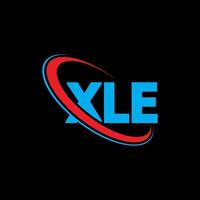 xle-Logo. xle Brief. Xle-Brief-Logo-Design. xle-Logo mit Initialen, verbunden mit einem Kreis und einem Monogramm-Logo in Großbuchstaben. xle-typografie für technologie-, geschäfts- und immobilienmarke. vektor