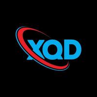 xqd-Logo. xqd Brief. xqd-Buchstaben-Logo-Design. xqd-Logo mit den Initialen, verbunden mit einem Kreis und einem Monogramm-Logo in Großbuchstaben. xqd-typografie für technologie-, geschäfts- und immobilienmarke. vektor