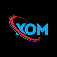 xom-Logo. Xom-Brief. Xom-Brief-Logo-Design. xom-Logo mit Initialen, verbunden mit einem Kreis und einem Monogramm-Logo in Großbuchstaben. Xom-Typografie für Technologie-, Geschäfts- und Immobilienmarke. vektor