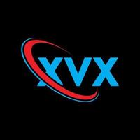 xvx logotyp. xvx bokstav. xvx bokstavslogotypdesign. initialer xvx logotyp länkad med cirkel och versaler monogram logotyp. xvx typografi för teknik, företag och fastighetsmärke. vektor