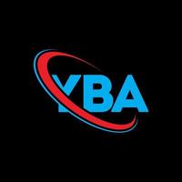 yba-Logo. ja Brief. yba-Buchstaben-Logo-Design. Initialen yba-Logo verbunden mit Kreis und Monogramm-Logo in Großbuchstaben. yba Typografie für Technologie-, Business- und Immobilienmarke. vektor