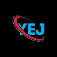 Yej-Logo. ja Brief. Yej-Buchstaben-Logo-Design. Initialen Yej-Logo, verbunden mit Kreis und Monogramm-Logo in Großbuchstaben. yej-typografie für technologie-, geschäfts- und immobilienmarke. vektor