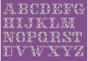 Kreuzstich Alphabet Vektor Set