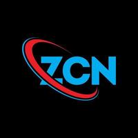 zcn-Logo. zcn-Brief. zcn-Buchstaben-Logo-Design. Initialen zcn-Logo verbunden mit Kreis und Monogramm-Logo in Großbuchstaben. zcn-typografie für technologie-, geschäfts- und immobilienmarke. vektor