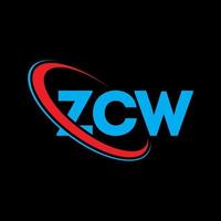 zcw-Logo. zcw brief. zcw-Buchstaben-Logo-Design. Initialen zcw-Logo verbunden mit Kreis und Monogramm-Logo in Großbuchstaben. zcw Typografie für Technologie-, Geschäfts- und Immobilienmarke. vektor