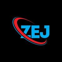 Zej-Logo. Zej-Brief. zej-Buchstaben-Logo-Design. Initialen zej-Logo verbunden mit Kreis und Monogramm-Logo in Großbuchstaben. zej Typografie für Technologie-, Business- und Immobilienmarke. vektor