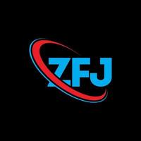 zfj logotyp. zfj bokstav. zfj bokstavslogotypdesign. initialer zfj logotyp länkad med cirkel och versaler monogram logotyp. zfj typografi för teknik, företag och fastighetsmärke. vektor