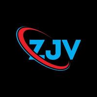 zjv-Logo. zjv brief. zjv-Buchstaben-Logo-Design. Initialen zjv-Logo verbunden mit Kreis und Monogramm-Logo in Großbuchstaben. zjv typografie für technologie-, geschäfts- und immobilienmarke. vektor