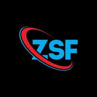 zsf-Logo. zsf brief. zsf-Buchstaben-Logo-Design. Initialen zsf-Logo verbunden mit Kreis und Monogramm-Logo in Großbuchstaben. zsf-typografie für technologie-, geschäfts- und immobilienmarke. vektor