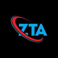 zta-Logo. zta brief. zta-Buchstaben-Logo-Design. Initialen zta-Logo verbunden mit Kreis und Monogramm-Logo in Großbuchstaben. zta typografie für technologie-, geschäfts- und immobilienmarke. vektor