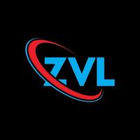 zvl logotyp. zvl bokstav. zvl bokstavslogotypdesign. initialer zvl logotyp länkad med cirkel och versaler monogram logotyp. zvl typografi för teknik, affärs- och fastighetsmärke. vektor