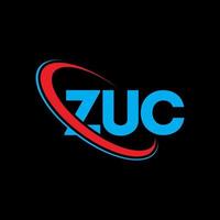 zuc logotyp. zuc brev. zuc brev logotyp design. initialer zuc logotyp länkad med cirkel och versaler monogram logotyp. zuc typografi för teknik, företag och fastighetsmärke. vektor